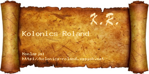 Kolonics Roland névjegykártya