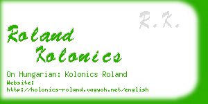 roland kolonics business card